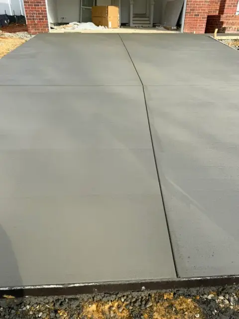Freshly poured concrete slab by D&M Concrete in Virginia