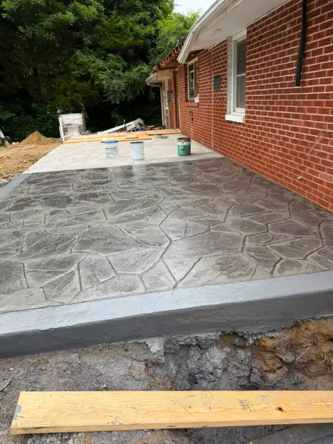 Stamped concrete patio
