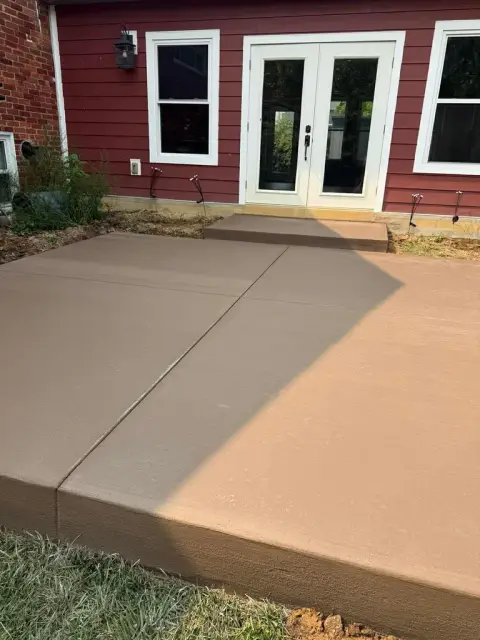 Finished concrete patio