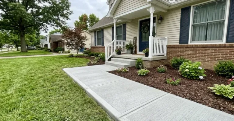 Residential concrete walkway